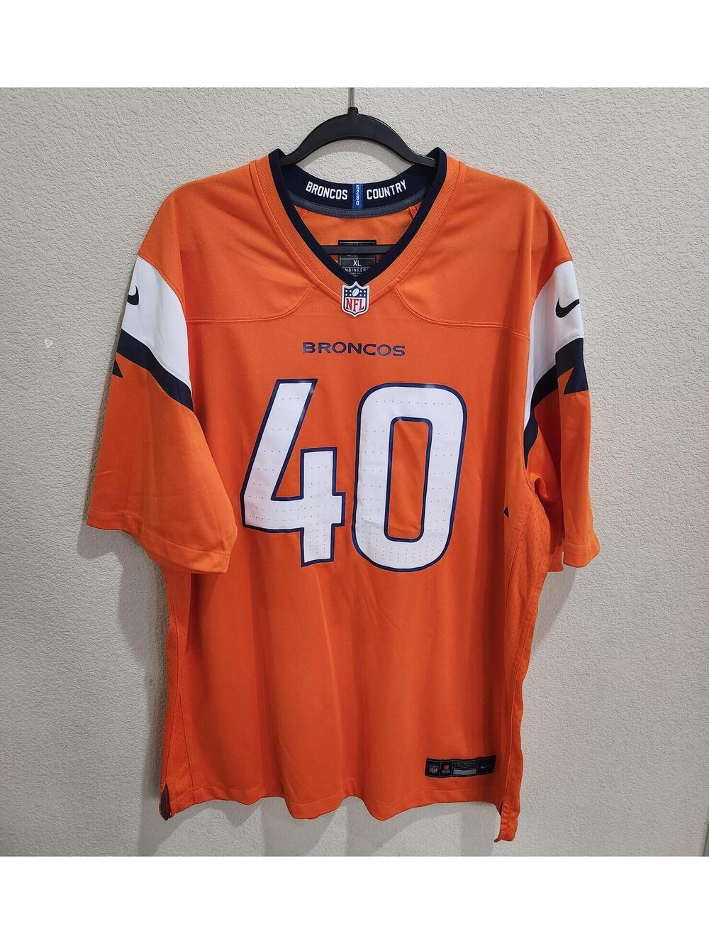 Nike Denver Broncos Football Game Day Jersey Mens Orange NFL Dri-Fit "Jon" XL